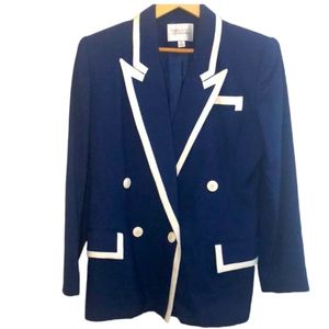 Karen Scott Navy & White Blazer